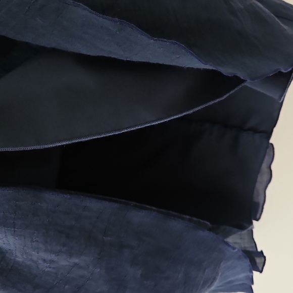 Navy Blue Tiered Mini Skirt Gauze Size Medium‎ - Picture 6 of 10